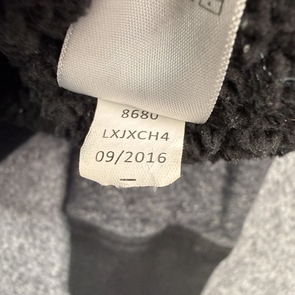 Aeropostale Sherpa Lined Hoodie Adult Small Full Zip Gray Black Heathered